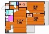 ラ・クール庭瀬 2LDKの間取り