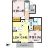 オーベルジーヌ 2LDKの間取り