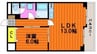 山陽マンション 1LDKの間取り