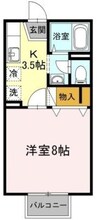 メゾンたちばな　Ｃ棟 1Kの間取り