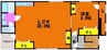 宮本ビル 1LDK+Sの間取り