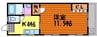 ルピアン 1Kの間取り