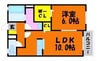 エメロードＡ 1LDKの間取り