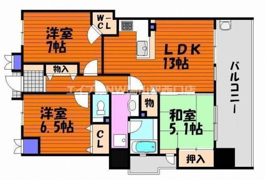 間取図 ルミノ平和町リベールタワー