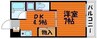 パーティアム津高 1DKの間取り