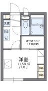 レオパレスルリームⅡ 1Kの間取り