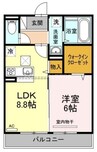 イヴェール 1LDKの間取り