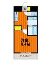 ノーブルハイム岡山 1Kの間取り