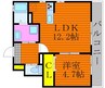 Altair A 1LDKの間取り