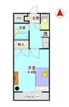 コンフォール 1Kの間取り