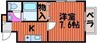 カサブランカ十日市 1Kの間取り