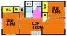 ドミール梅島 2LDKの間取り