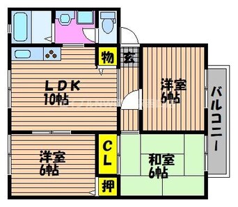 間取図 サンビレッジ北長瀬D棟