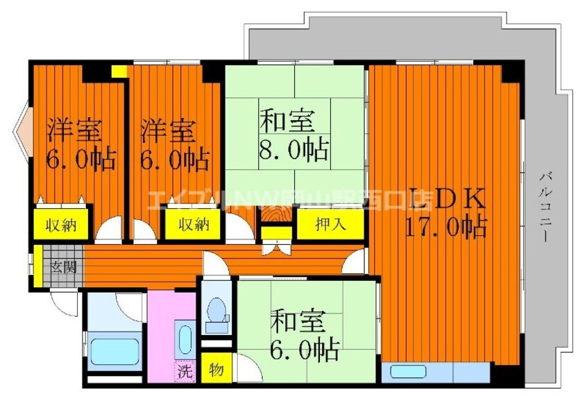 間取図 サニーハイム岡山