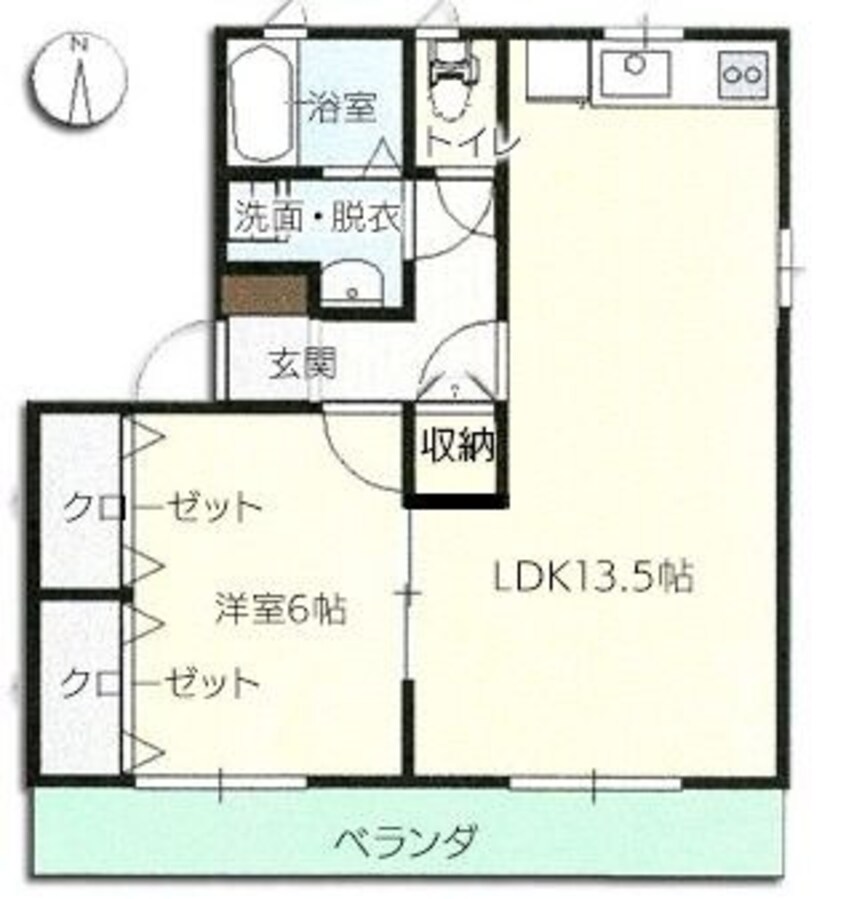 間取図 ラッキータウン庭瀬　Ｄ棟