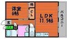 サンライト富田 1LDKの間取り