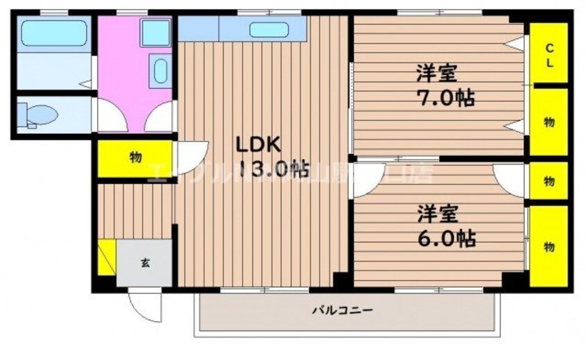 間取図 コーポ錦