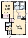 シャーメゾンJUAⅡ 1LDKの間取り