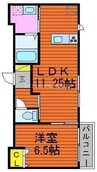 エスポワール都Ⅴ　Ｄ 1LDKの間取り