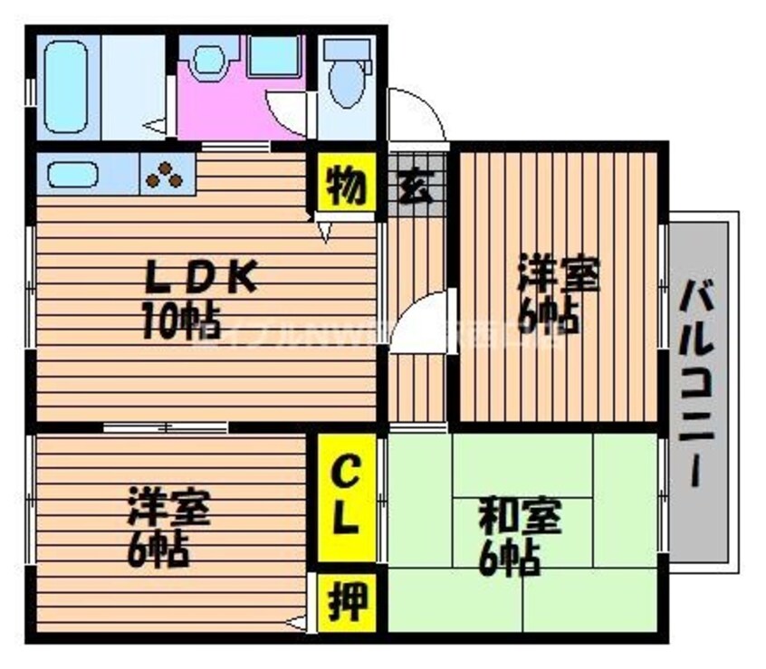 間取図 サンビレッジ北長瀬B棟