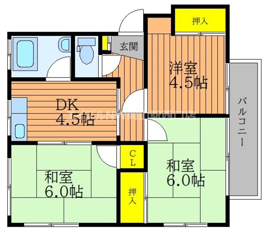 間取図 伊福サンコーポ