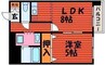 グランデュール医大南 1LDKの間取り