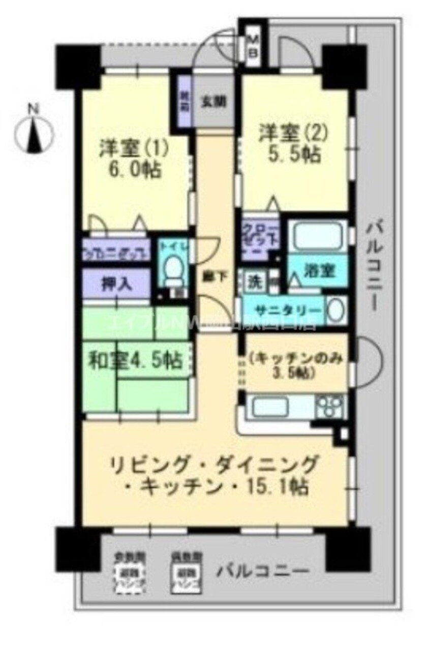 間取図 アルファライフ西島田