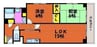 ハアラン内山下 2LDKの間取り