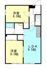 ハイツ池内　A棟 2LDKの間取り