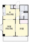 フローリス横井 2DKの間取り