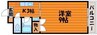 ヴィラ津島 1Kの間取り
