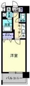 レジデンスカープ南中央町 1Kの間取り
