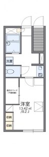 レオパレスメゾン津高 1Kの間取り