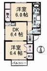 シャーメゾン中仙道 2DKの間取り