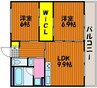 ハアラン御南 2LDKの間取り