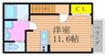 トスカ北方　A 1Rの間取り