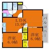 アネーロ白石 2LDKの間取り