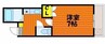 グリーンPAL鹿田 1Kの間取り