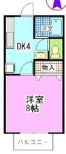 シングルライフ富田 1DKの間取り