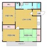 パークサイド伊島 3LDKの間取り