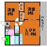マリベールフレール 2LDKの間取り