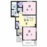 ラメールＢ 2DKの間取り