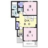 サンシャインハウスⅡ 2DKの間取り