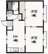 パークサイド学南Ｂ 2DKの間取り
