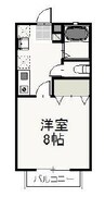 サンパティークＢ 1Kの間取り