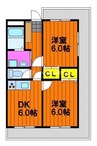 アビタ山本岡山 2LDKの間取り