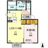 グランフェリス　B棟 1LDKの間取り