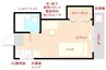 カーサフィオーレ学南町 1Kの間取り