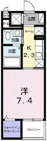 フルール　アベニュー 1Kの間取り