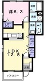 エアリーヴィラ 1LDKの間取り
